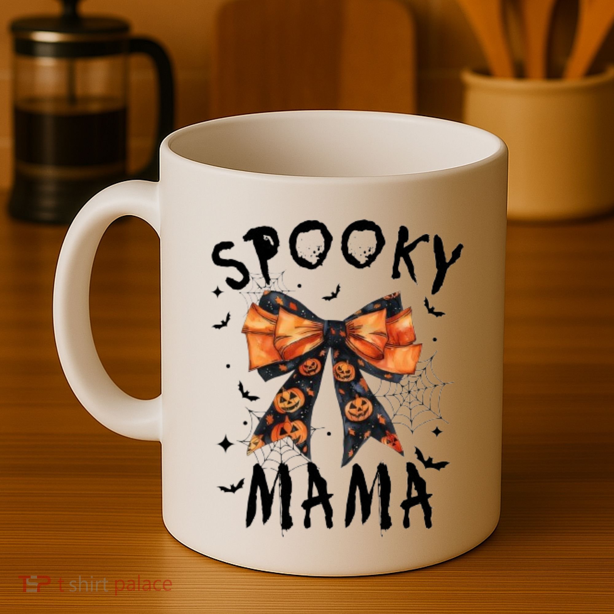 Spooky Mama Funny Pumpkin Halloween Season Matching Family Coffee Mug