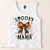 Spooky Mama Funny Pumpkin Halloween Season Matching Family Tank Top thumb 2