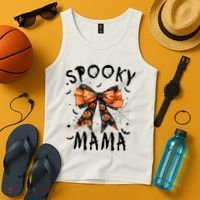 Spooky Mama Funny Pumpkin Halloween Season Matching Family Tank Top thumb 4