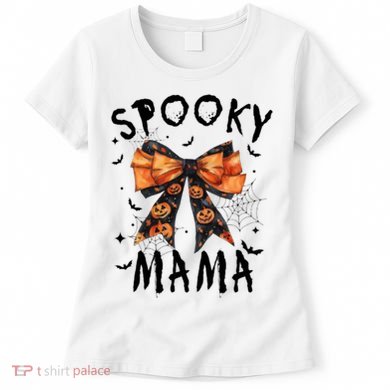 Spooky Mama Funny Pumpkin Halloween Season Matching Family Women's T-Shirt
