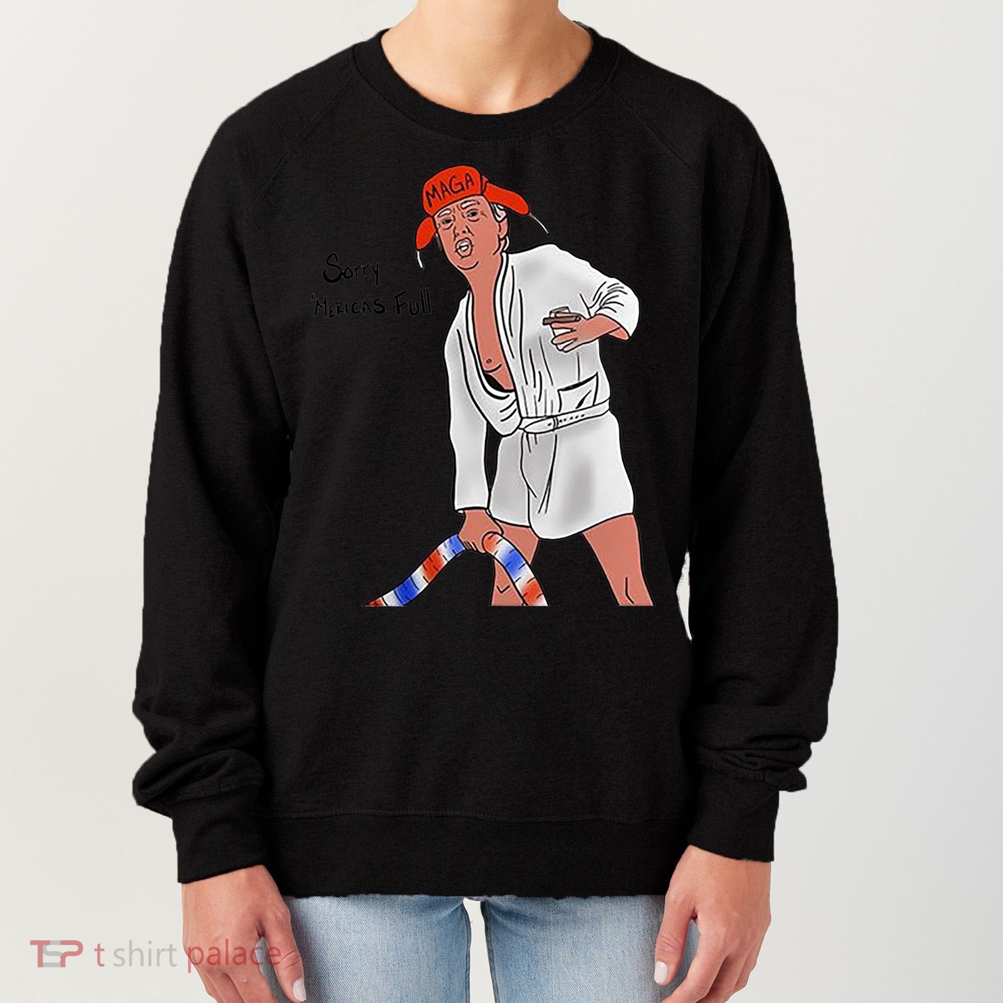 Sorry Merica's Full Funny Anti Trump Christmas Xmas Gift Women's Sweatshirt