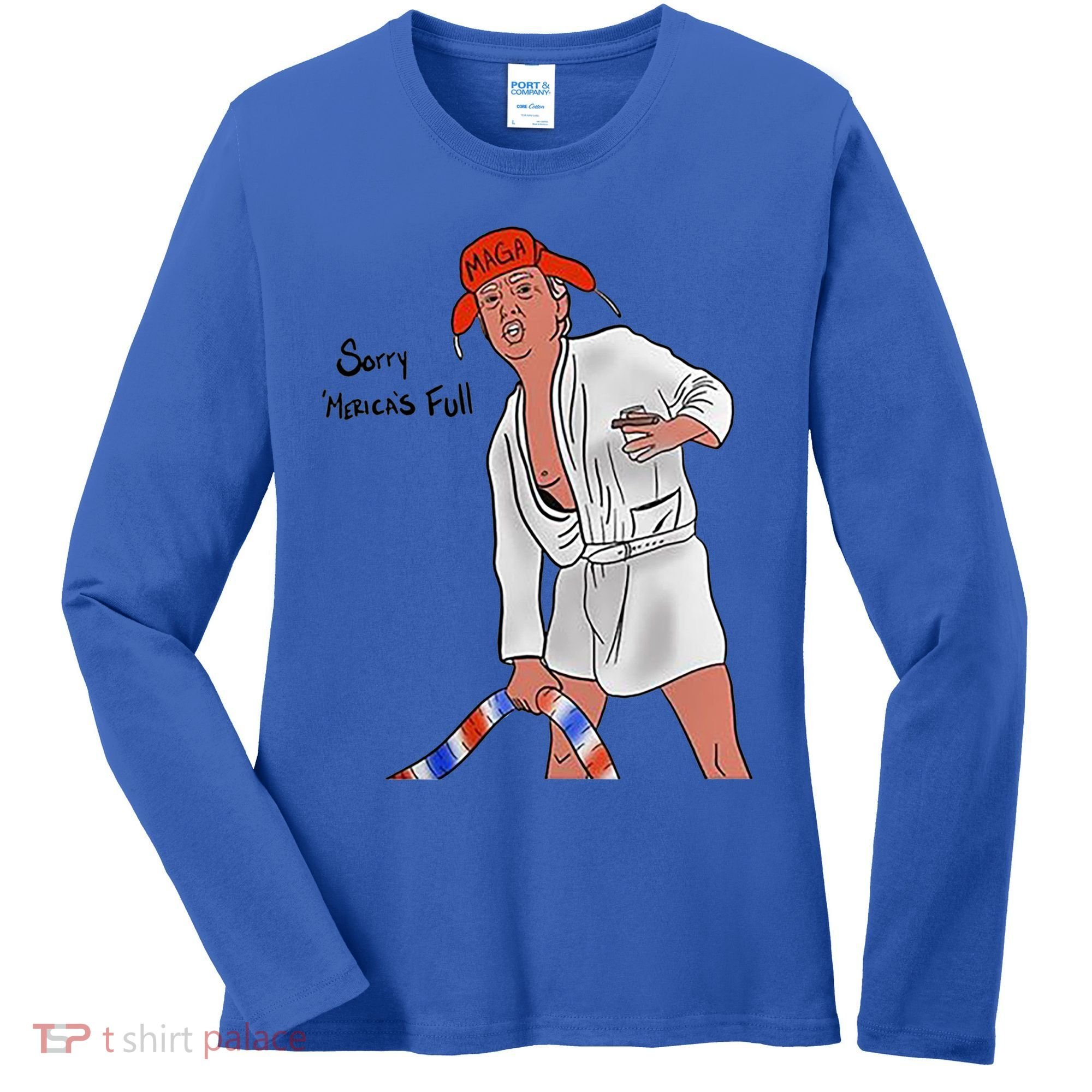 Sorry Merica's Full Funny Anti Trump Christmas Xmas Gift Women's Long Sleeve Shirt
