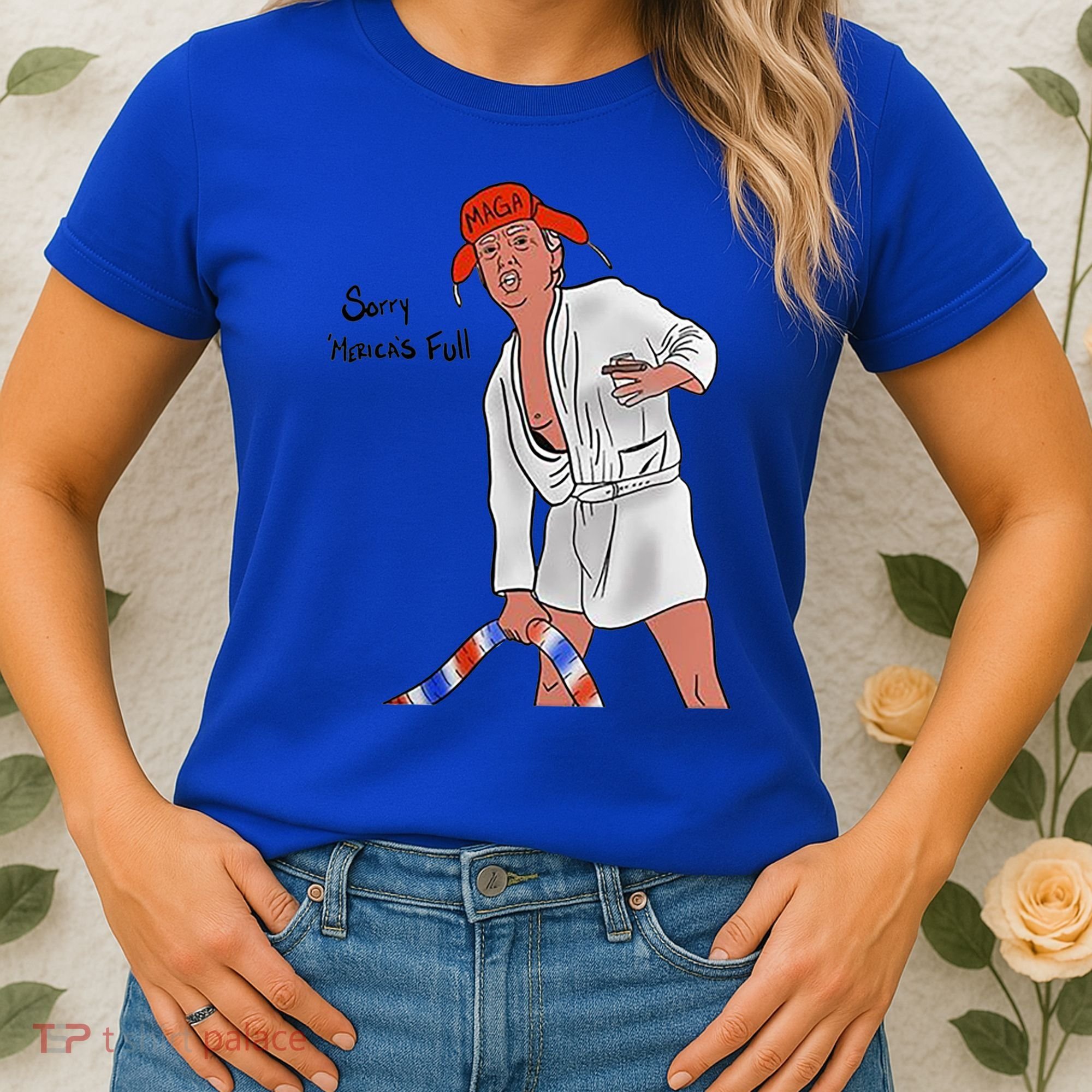 Sorry Merica's Full Funny Anti Trump Christmas Xmas Gift Women's T-Shirt