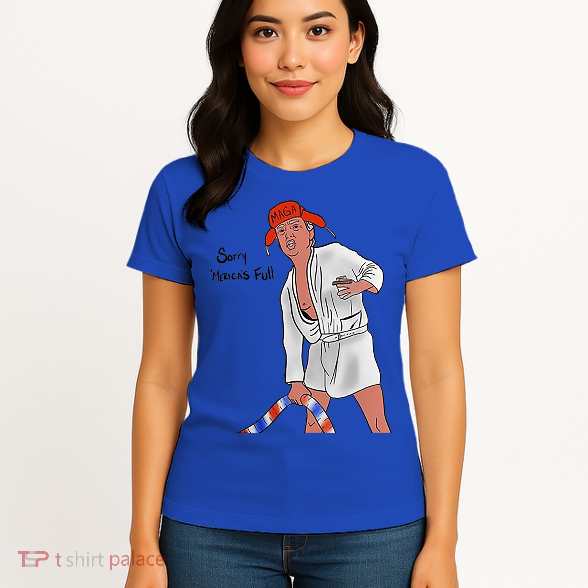 Sorry Merica's Full Funny Anti Trump Christmas Xmas Gift Women's T-Shirt