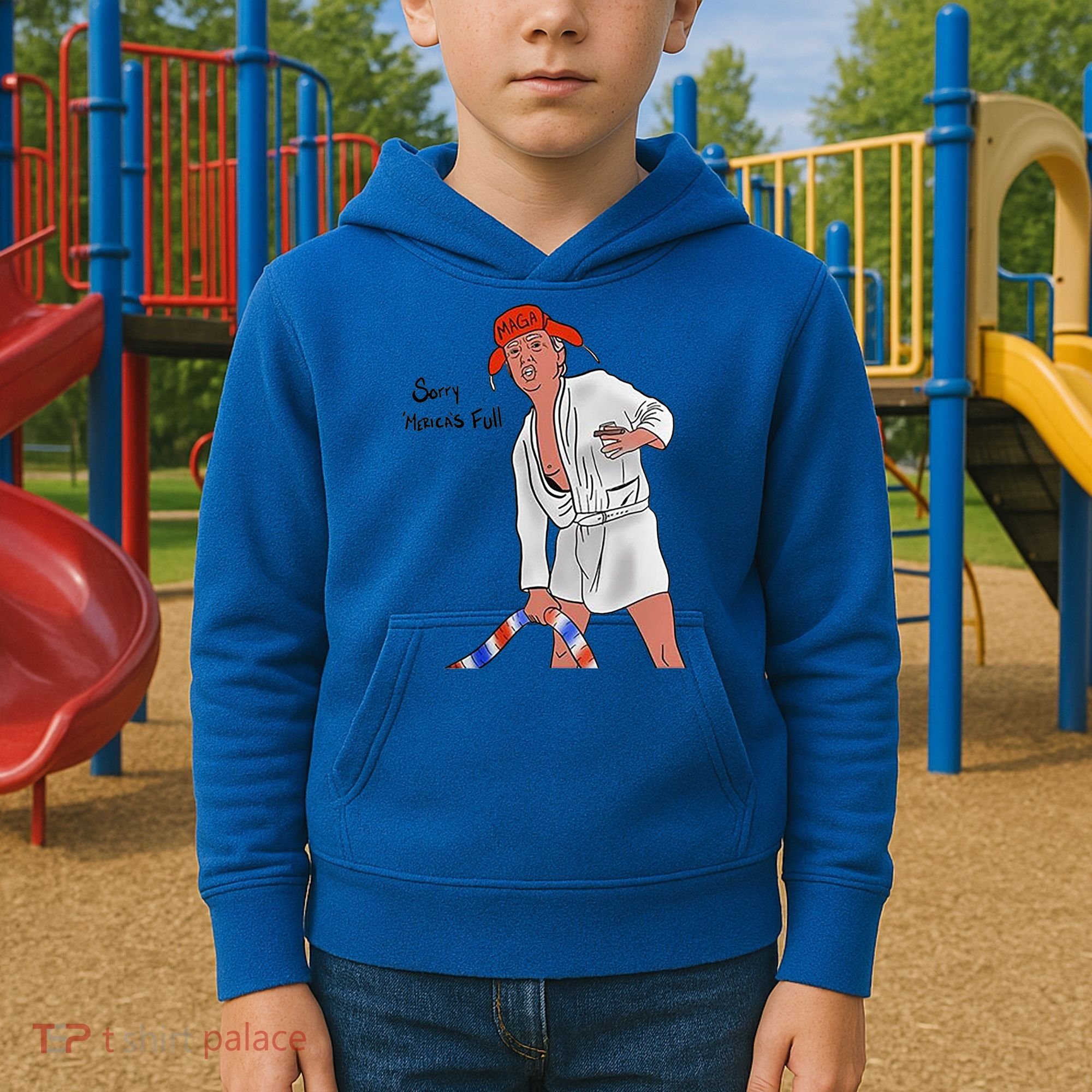 Sorry Merica's Full Funny Anti Trump Christmas Xmas Gift Kids Hoodie
