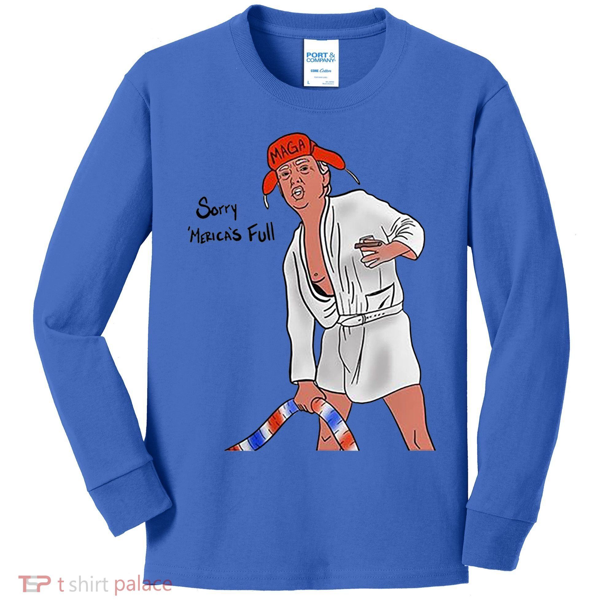 Sorry Merica's Full Funny Anti Trump Christmas Xmas Gift Kids Long Sleeve Shirt