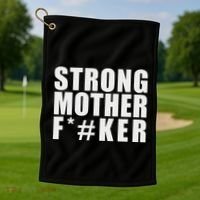 Strong Motherfucker Funny Gym Powerlifting Golf Towel thumb 1