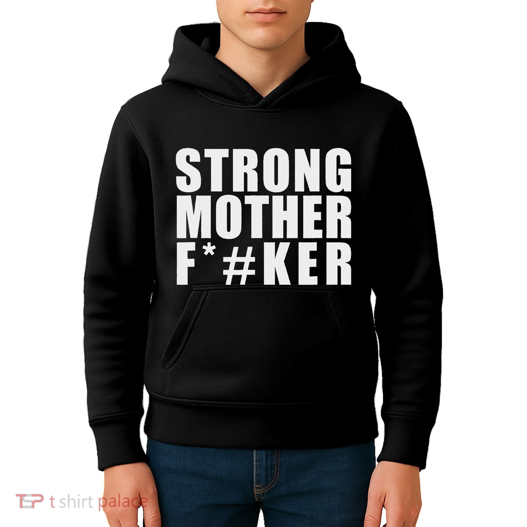 Strong Motherfucker Funny Gym Powerlifting Kids Hoodie