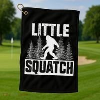 Squatchy Matching Family Bigfoot Little Squatch Golf Towel thumb 1