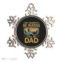 Skiing My Favorite Ski Buddies Call Me Dad Ornament thumb 0
