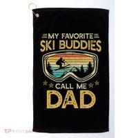Skiing My Favorite Ski Buddies Call Me Dad Golf Towel thumb 0