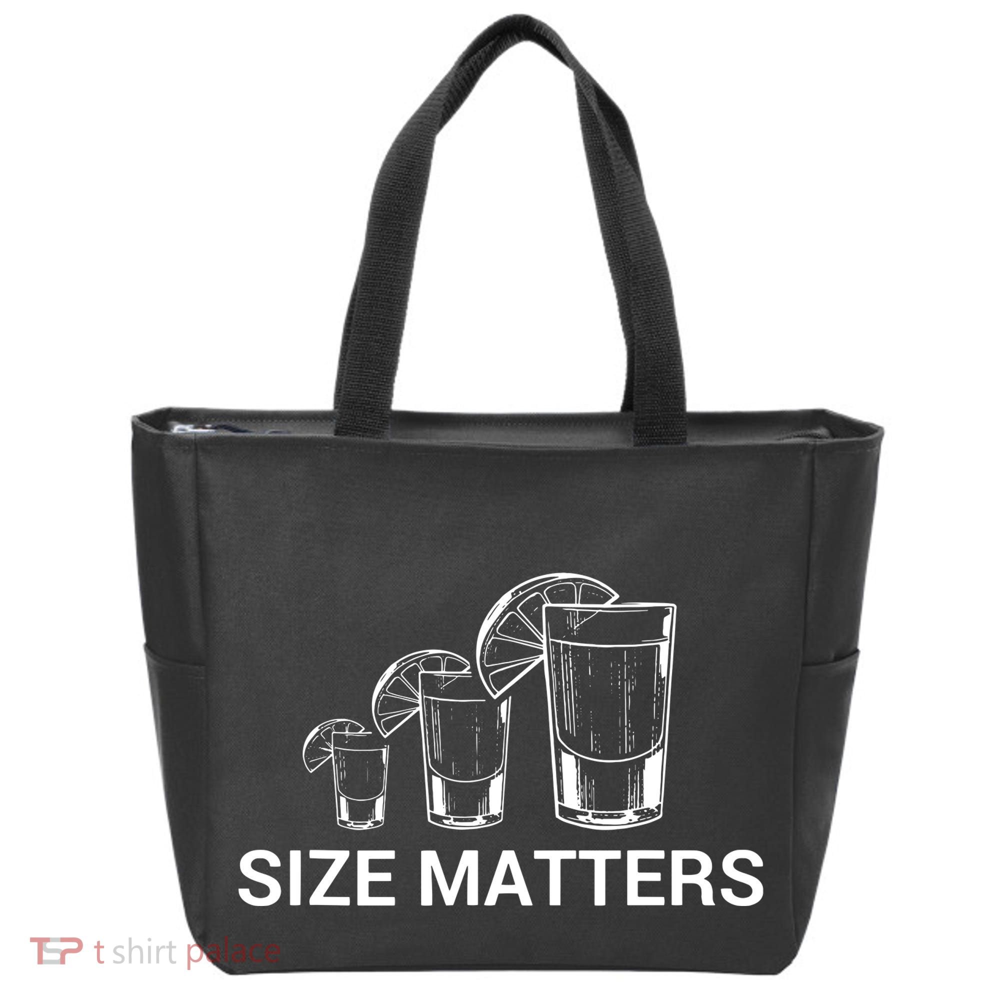 Size Matters Funny Salt Lime Tacos Tequila Tote Bag
