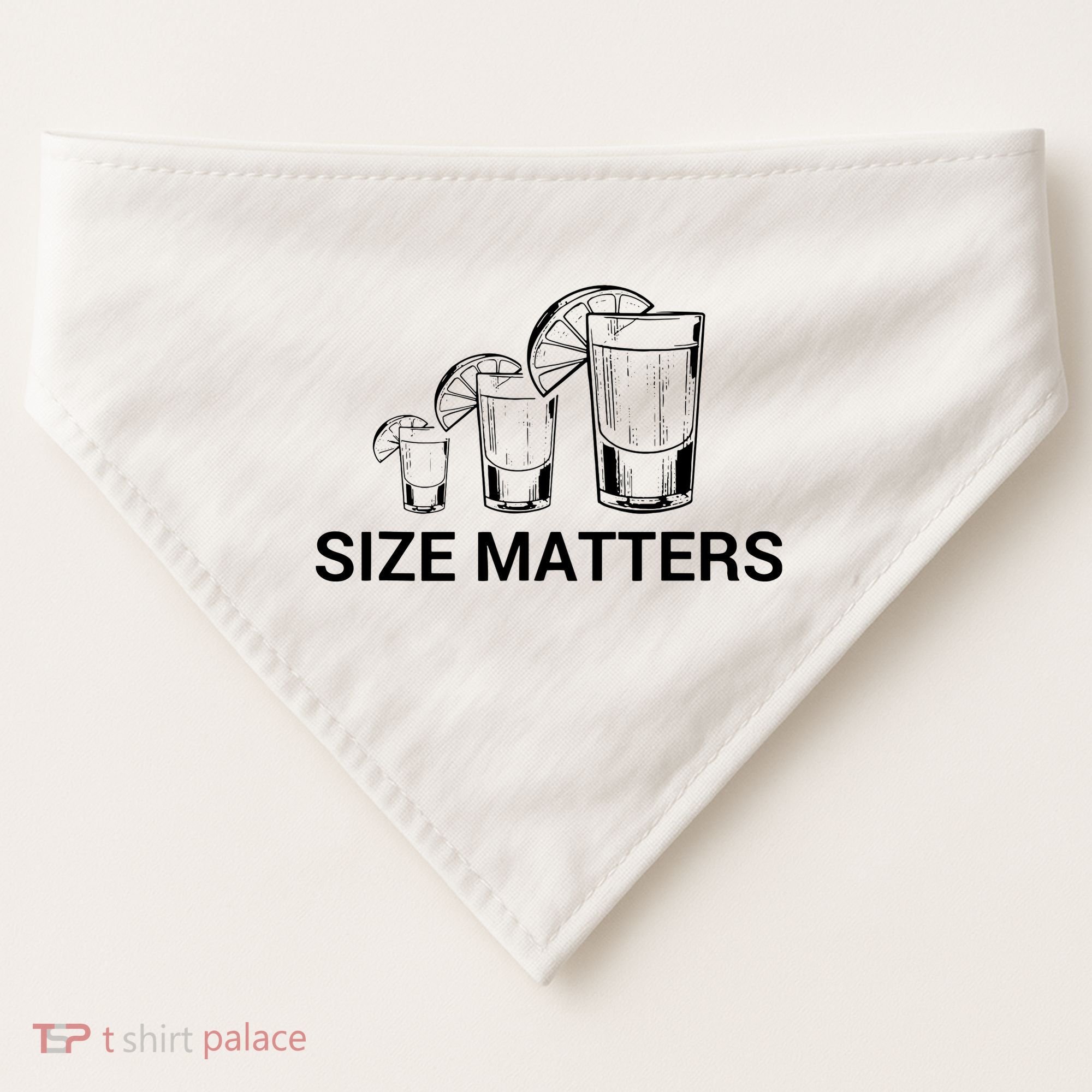 Size Matters Funny Salt Lime Tacos Tequila USA-Made Doggie Bandana