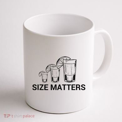 Size Matters Funny Salt Lime Tacos Tequila Coffee Mug back