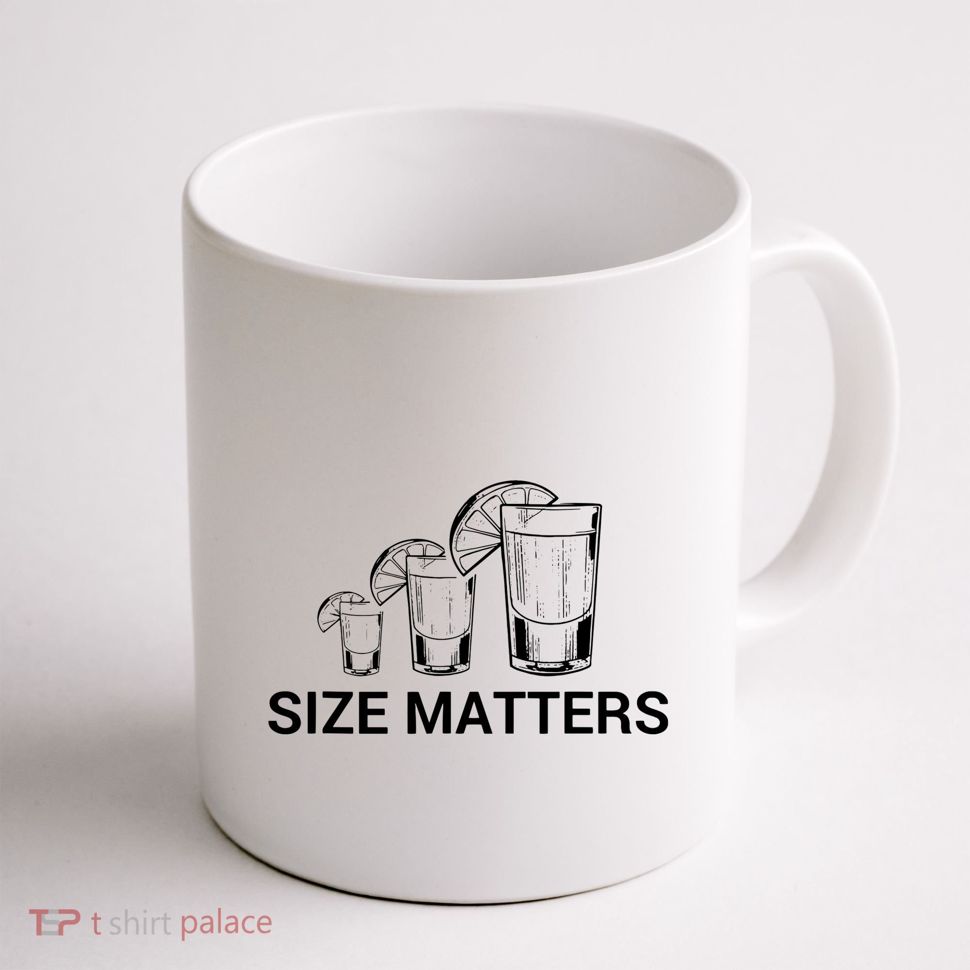 Size Matters Funny Salt Lime Tacos Tequila Coffee Mug
