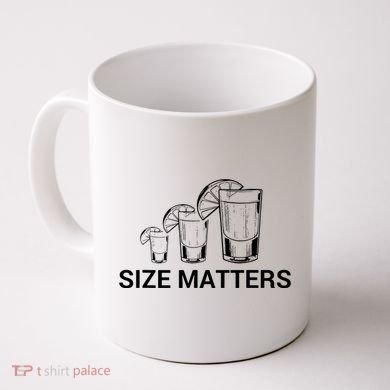 Size Matters Funny Salt Lime Tacos Tequila Coffee Mug