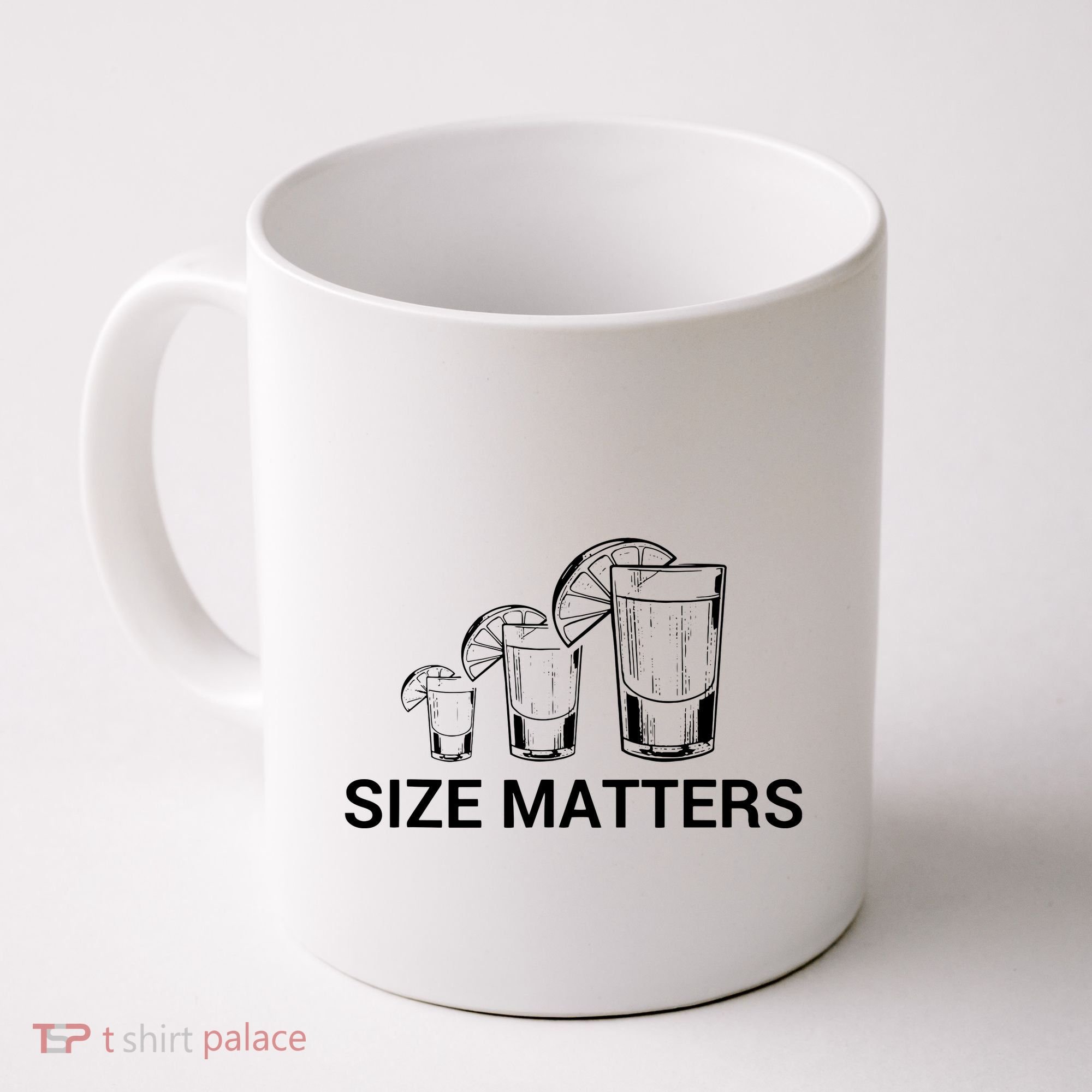 Size Matters Funny Salt Lime Tacos Tequila Coffee Mug