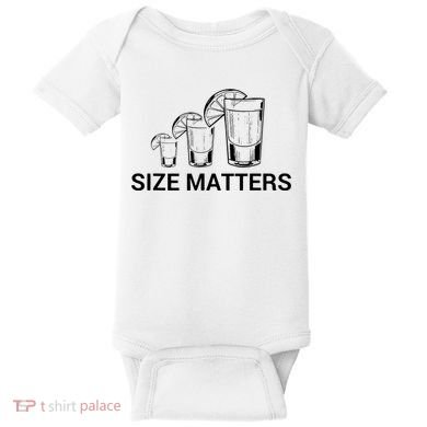 Size Matters Funny Salt Lime Tacos Tequila Baby Bodysuit