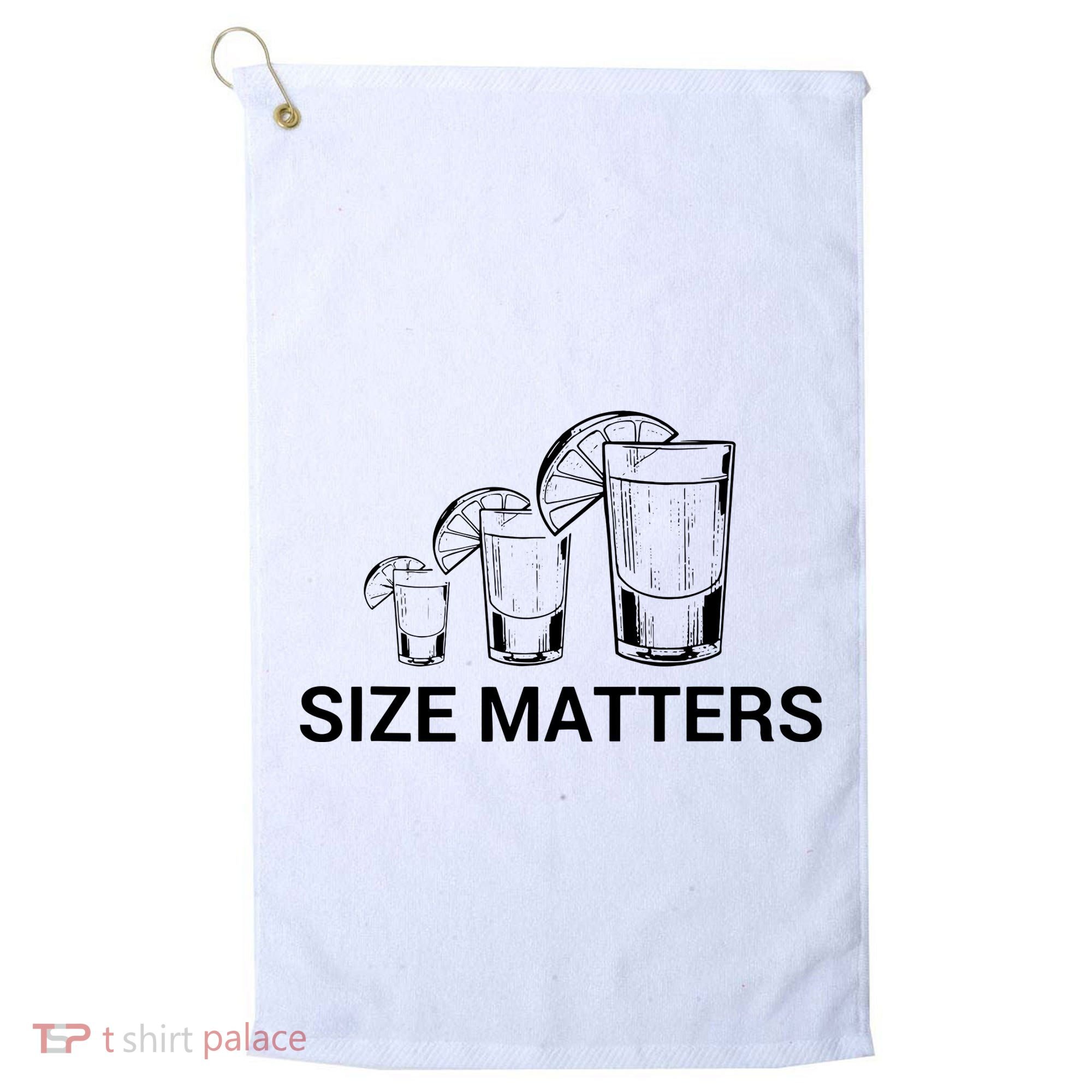 Size Matters Funny Salt Lime Tacos Tequila Golf Towel