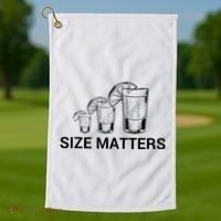 Size Matters Funny Salt Lime Tacos Tequila Golf Towel thumb 1