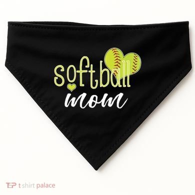 Softball Mom Great Gift Softball Mom Gift Grey Small USA-Made Doggie Bandana