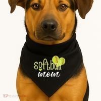 Softball Mom Great Gift Softball Mom Gift Grey Small USA-Made Doggie Bandana thumb 1