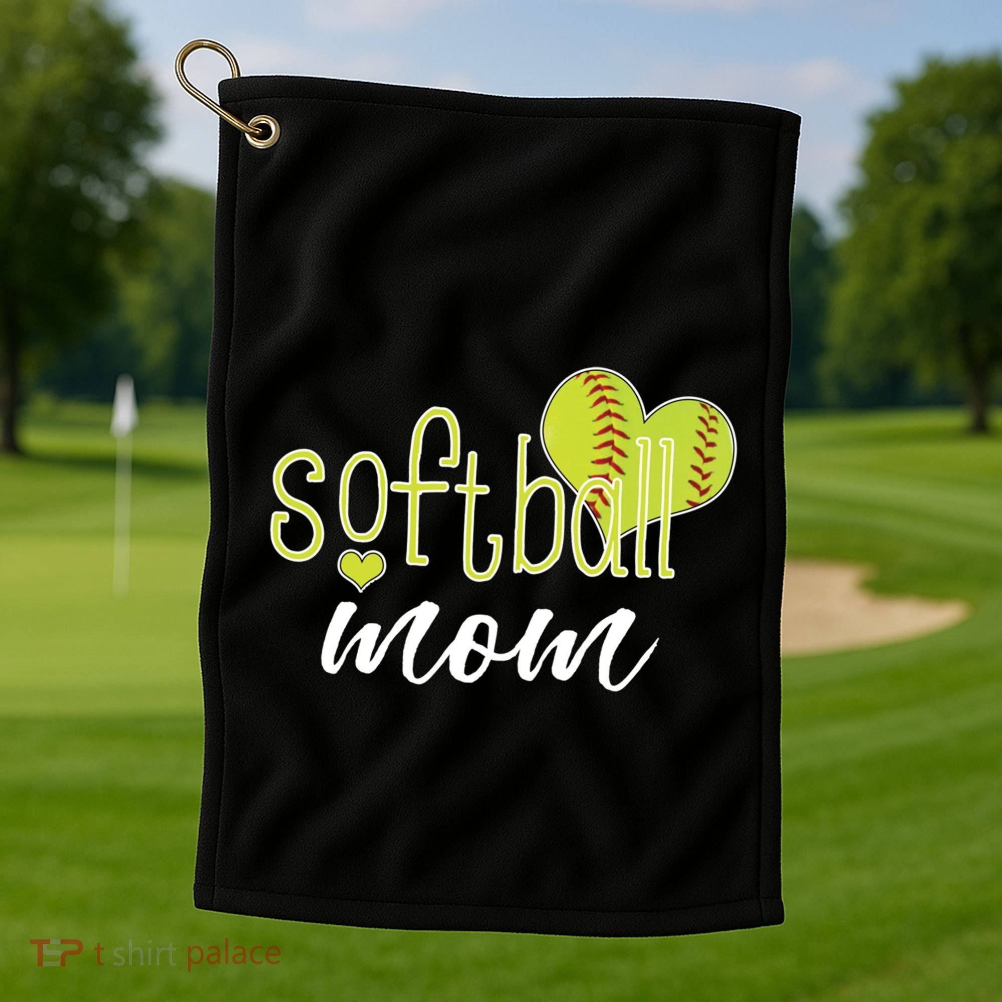 Softball Mom Great Gift Softball Mom Gift Grey Small Golf Towel