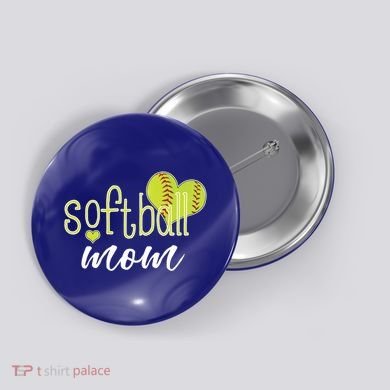 Softball Mom Great Gift Softball Mom Gift Grey Small Button