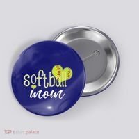 Softball Mom Great Gift Softball Mom Gift Grey Small Button thumb 0