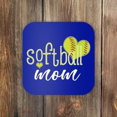 Softball Mom Great Gift Softball Mom Gift Grey Small Coaster