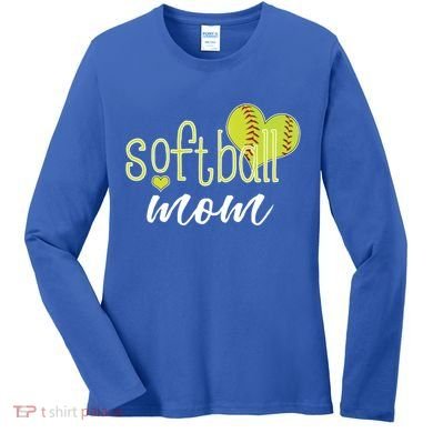 Softball Mom Great Gift Softball Mom Gift Grey Small Women's Long Sleeve Shirt
