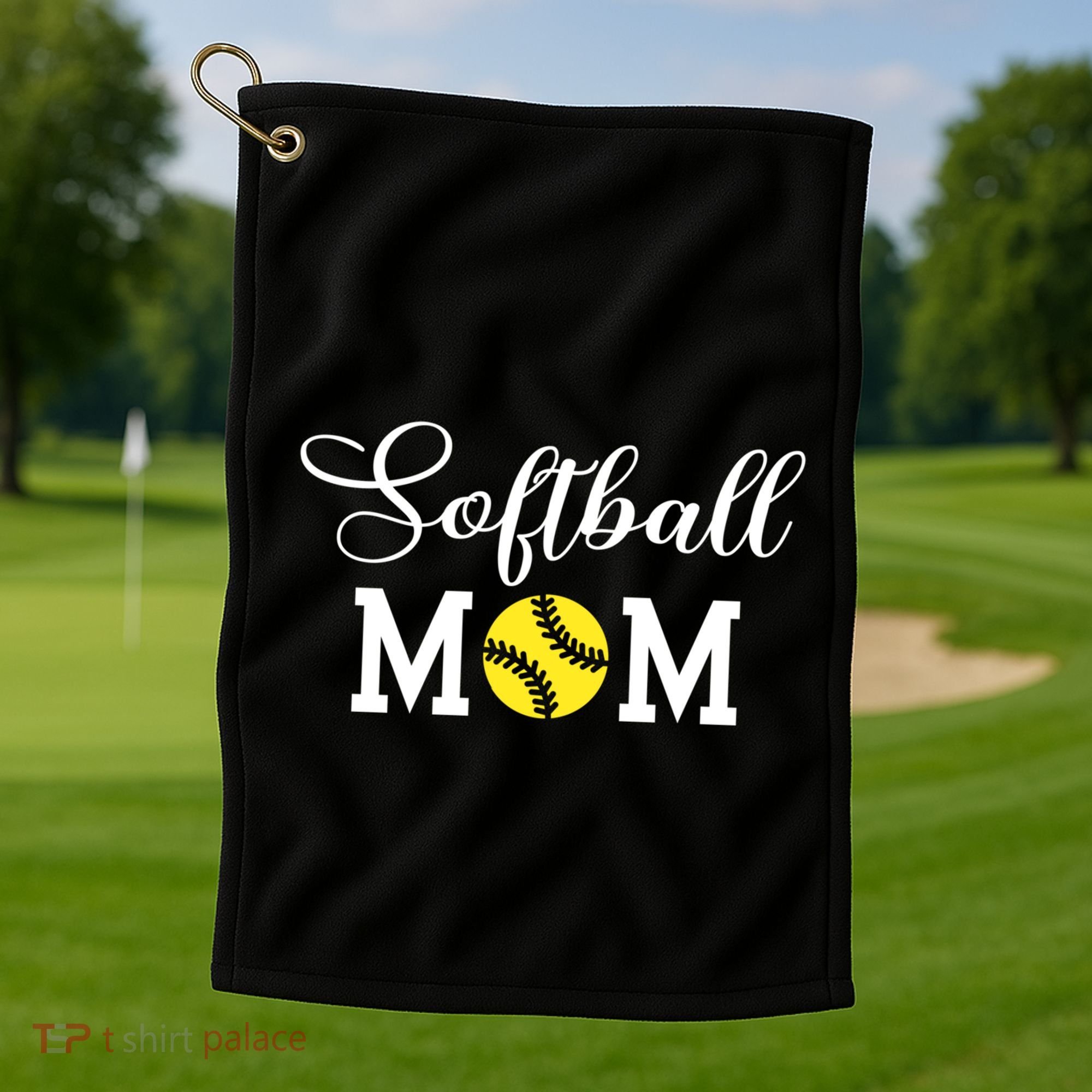 Softball Mom Gift Golf Towel