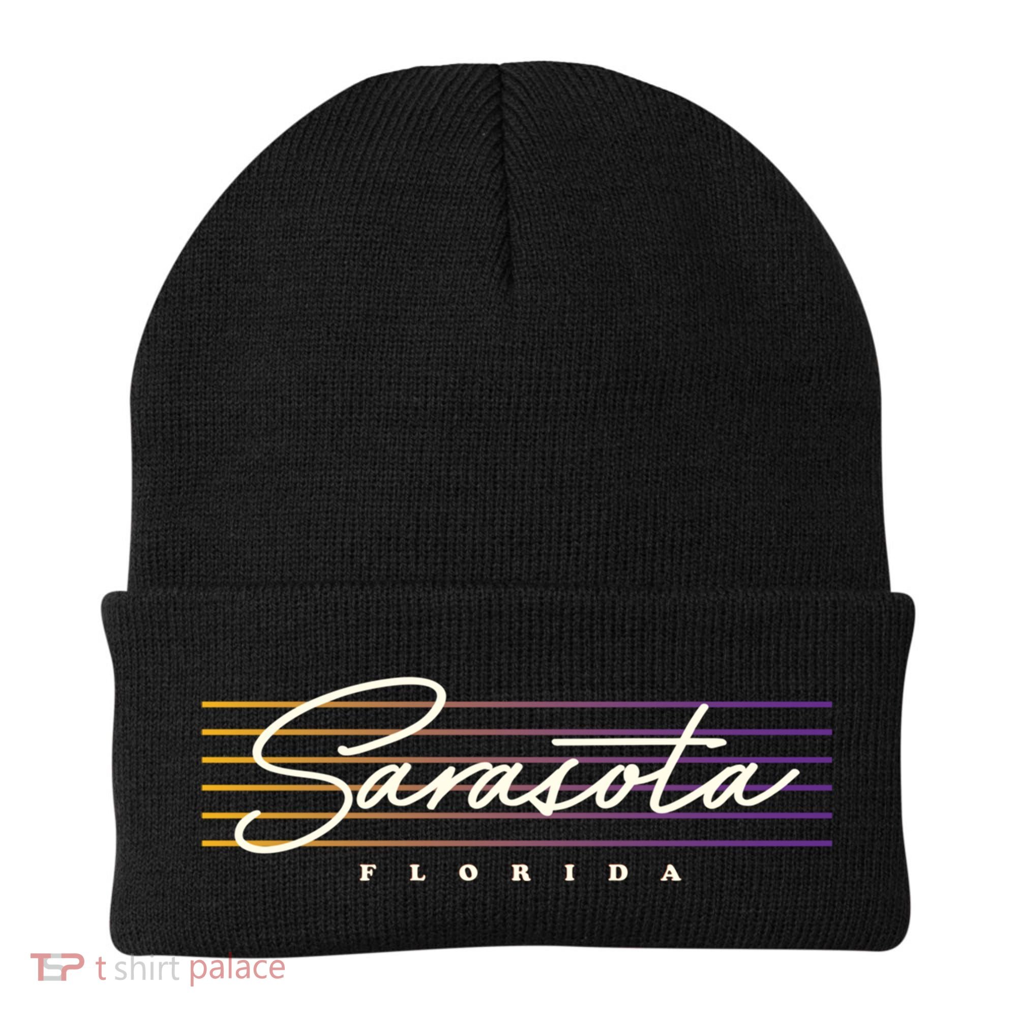 Sarasota Meaningful Gift Retro Style Florida Funny Gift Beanie