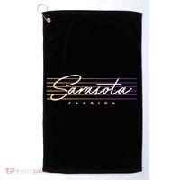 Sarasota Meaningful Gift Retro Style Florida Funny Gift Golf Towel thumb 0