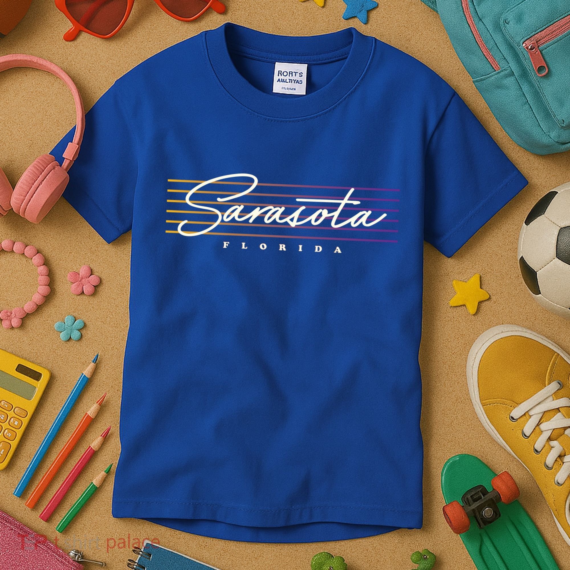 Sarasota Meaningful Gift Retro Style Florida Funny Gift Kids T-Shirt