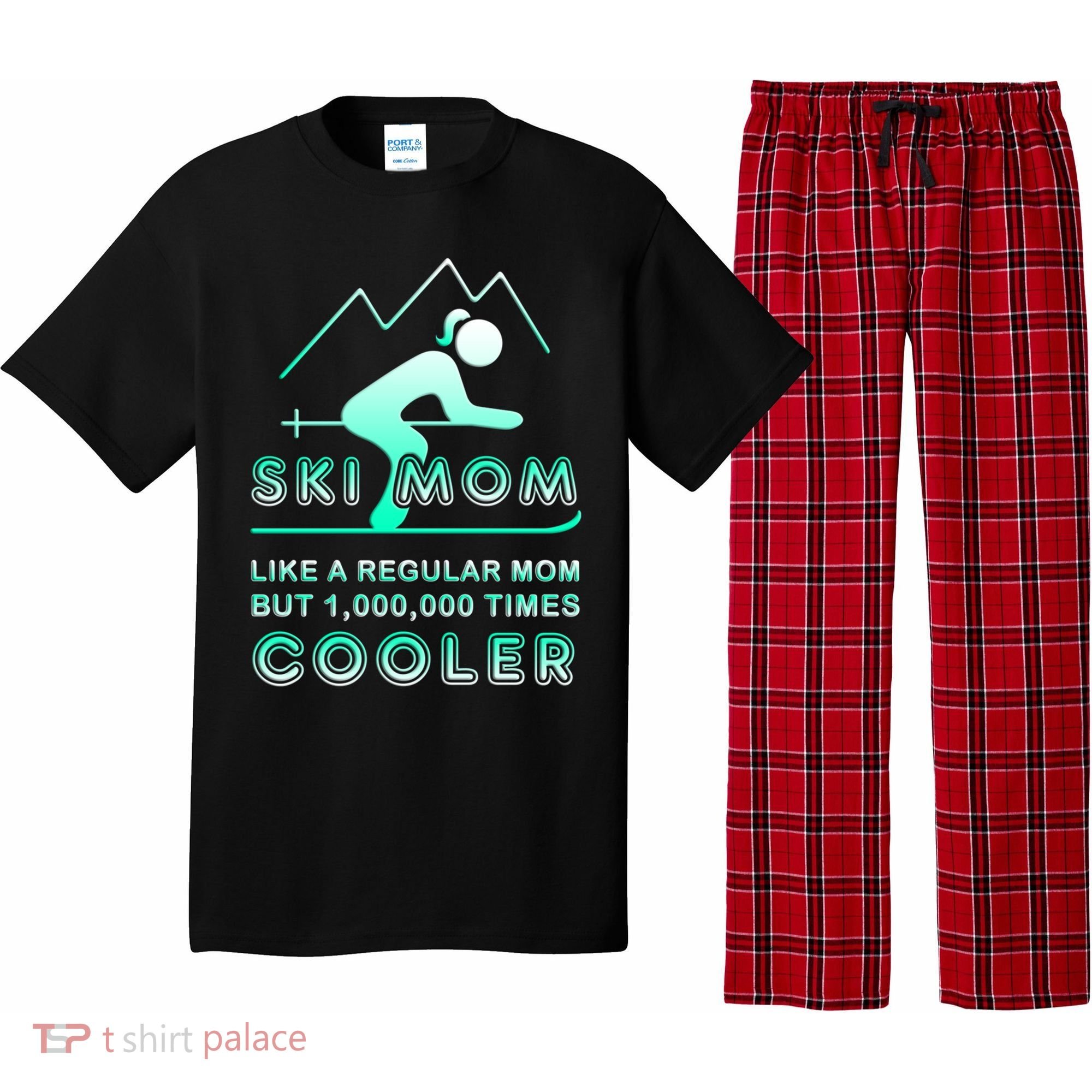 Ski Mom Gift Funny Ski Great Gift Ski Merch Skiing Gift Pajama Set