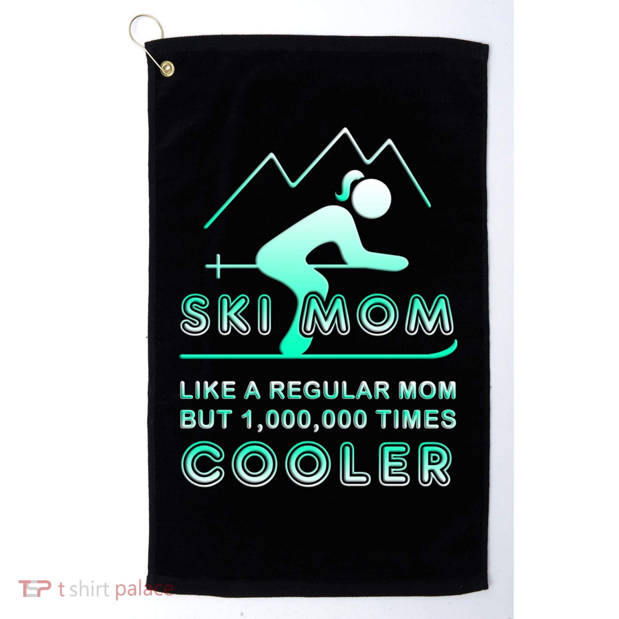 Ski Mom Gift Funny Ski Great Gift Ski Merch Skiing Gift Golf Towel