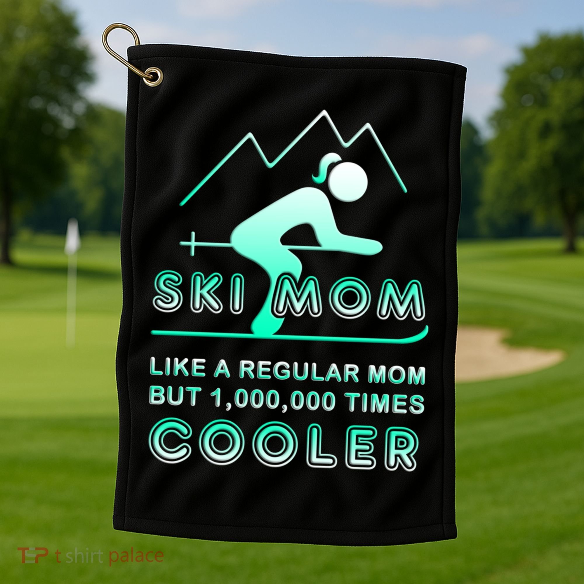 Ski Mom Gift Funny Ski Great Gift Ski Merch Skiing Gift Golf Towel