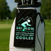 Ski Mom Gift Funny Ski Great Gift Ski Merch Skiing Gift Golf Towel thumb 2
