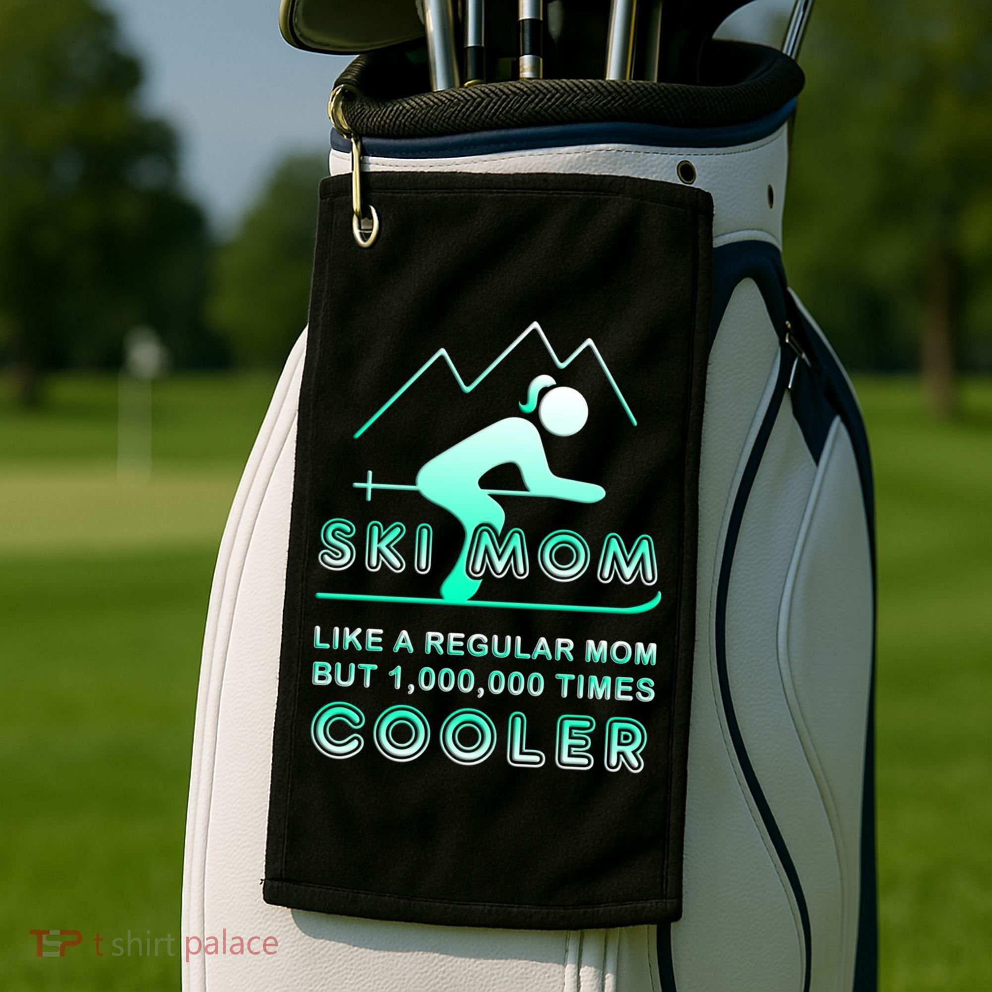 Ski Mom Gift Funny Ski Great Gift Ski Merch Skiing Gift Golf Towel