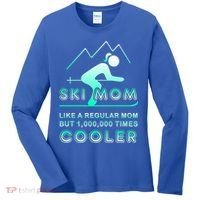 Ski Mom Gift Funny Ski Great Gift Ski Merch Skiing Gift Women's Long Sleeve Shirt thumb 0