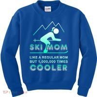 Ski Mom Gift Funny Ski Great Gift Ski Merch Skiing Gift Kids Sweatshirt thumb 0