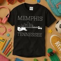 Souvenir Memphis Guitar Music Tennessee Memphis Kids T-Shirt thumb 3