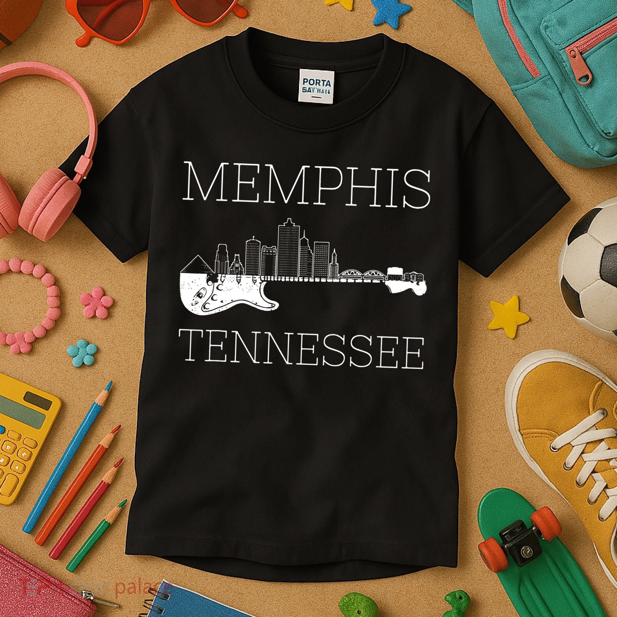 Souvenir Memphis Guitar Music Tennessee Memphis Kids T-Shirt