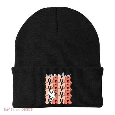 Spooky Mama Groovy Vintage Ghost Halloween Spooky Mom Mother Gift Beanie