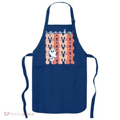 Spooky Mama Groovy Vintage Ghost Halloween Spooky Mom Mother Gift Apron