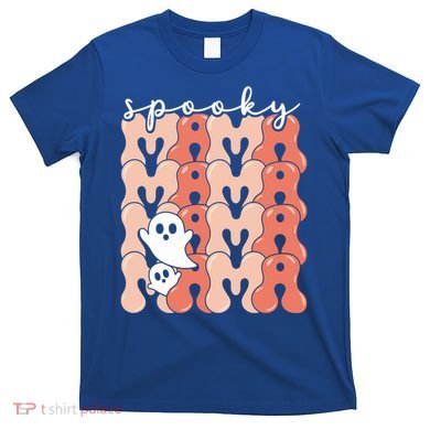 Spooky Mama Groovy Vintage Ghost Halloween Spooky Mom Mother Gift T-Shirt