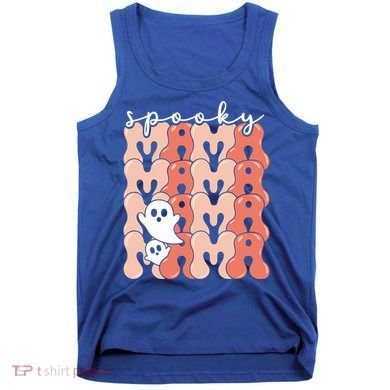 Spooky Mama Groovy Vintage Ghost Halloween Spooky Mom Mother Gift Tank Top