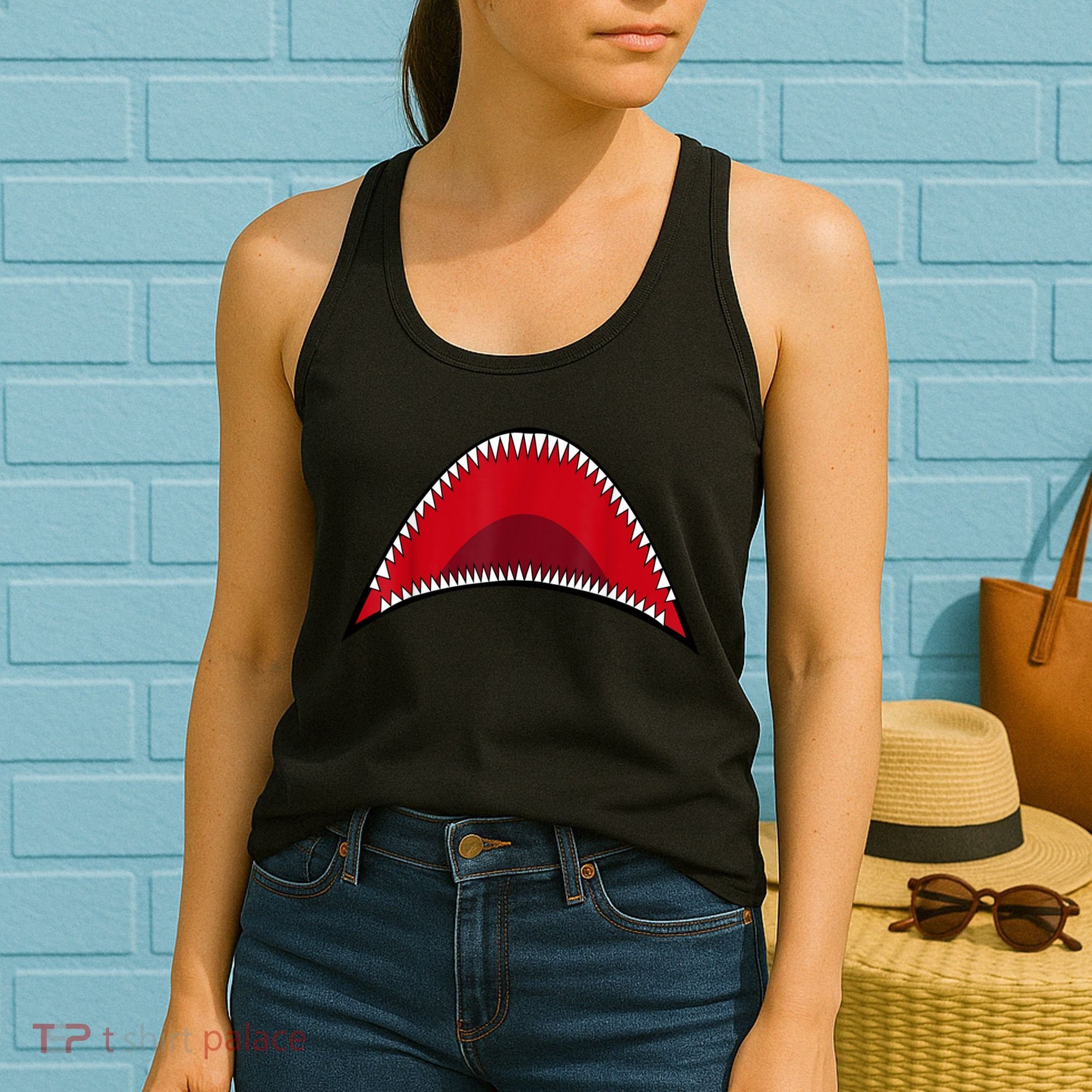 Shark Mouth Graphic Women's Tank Top