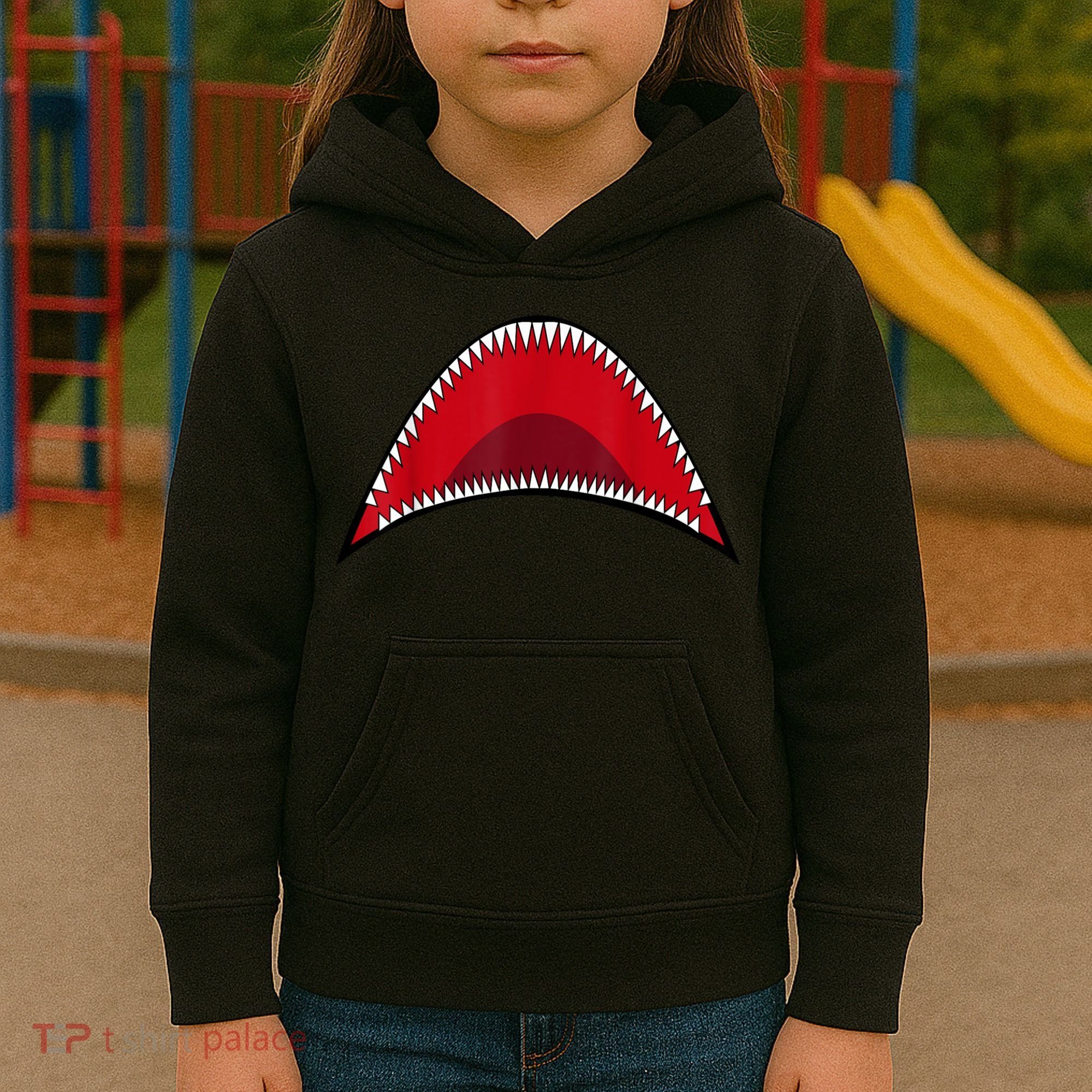 Shark Mouth Graphic Kids Hoodie